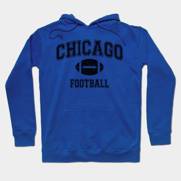 American Football Sport Design  Chicago Football - distressed Hoodie by Webdango